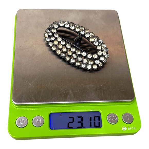 Antique Victorian Georgian Rhinestone Oval Buckle Brooch Vintage Jewelry READ - Picture 6 of 6